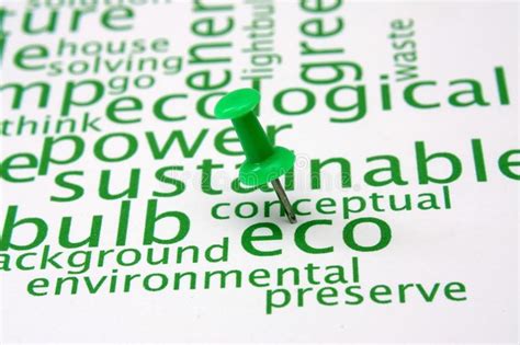 Push Pin On Ecology Word Cloud Stock Image Image Of Biosphere