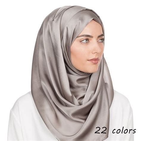 New Silk Scarf Plain Maxi Hijab Scarfs Pure Elegant Muslim Hijabs Woman Scarves And Shawls