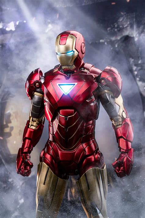 Zd Toys Iron Man Mark 6 110 Scale Collectible Figure Led Version