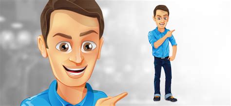 Male Vector Character With Jeans And Blue Shirt Vector