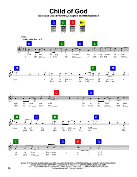 Child Of God sheet music by Grant Cunningham and Matt Huesmann