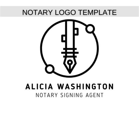 Notary Logo Design Template Diy Logo Canva Template Notary Etsy