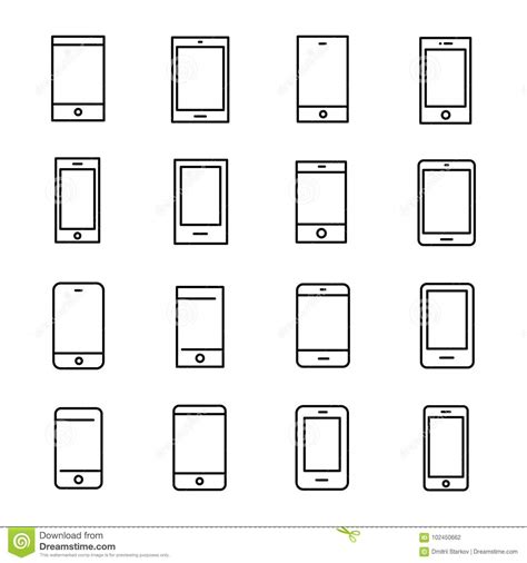 Modern Smartphone Line Icon Stock Vector Illustration Of Phone