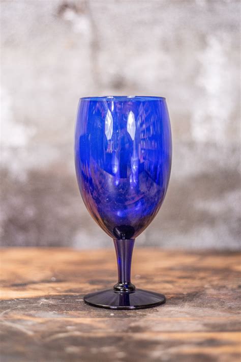 Vintage Cobalt Blue Water Goblets Vasos Azules Para Beber Etsy