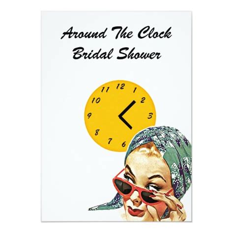 host around the clock bridal shower invitations zazzle