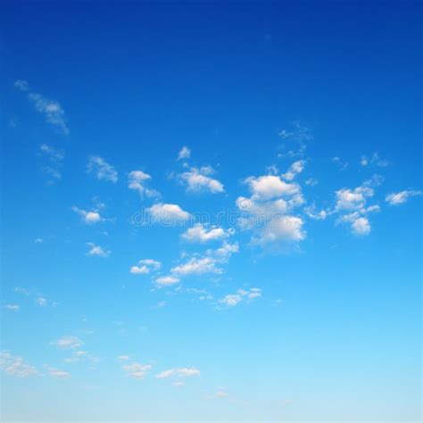Small Fluffy Clouds On Bright Blue Sky Stock Image Image Of Blue