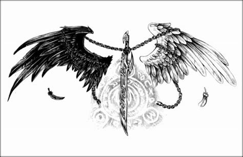It can symbolize internal struggles between light and darkness or the balance in the universe. Angel and Demon Wing Tattoos Dn4ph Awesome Demon Angel ...