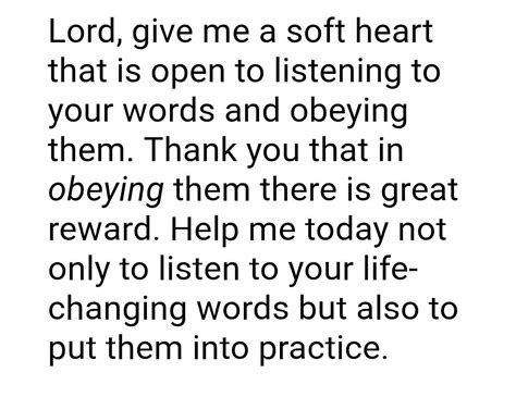 Open My Heart Lord So That I May Hear You And Obey You Words Soft