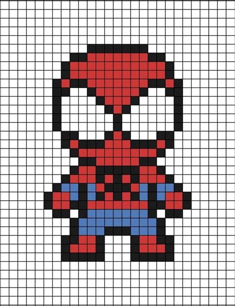 Graph Paper Drawings Graph Paper Art Easy Drawings Spiderman Pixel