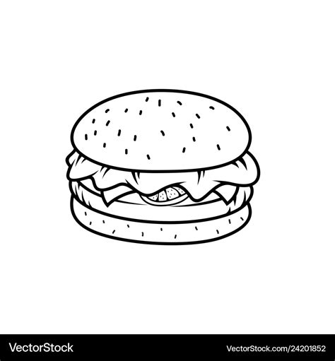 Outline Burger Image Royalty Free Vector Image