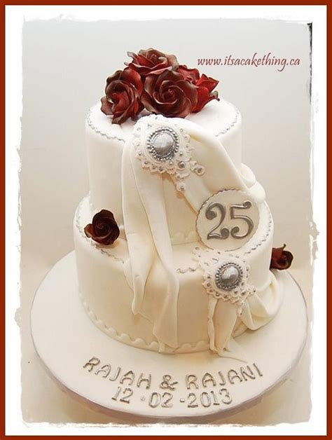 25th anniversary cake decorated cake by it s a cake cakesdecor