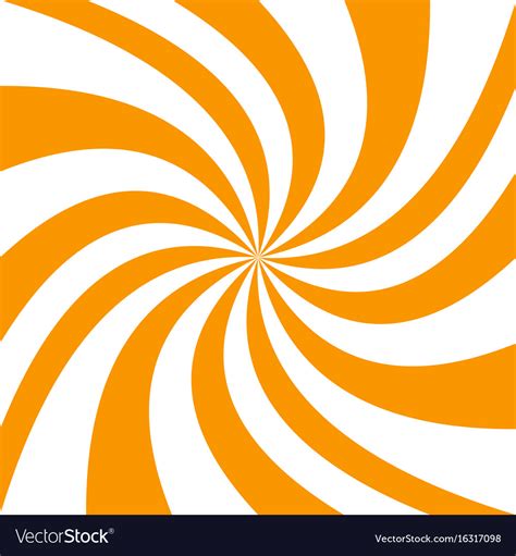 Spiral Background From Orange And White Rays Vector Image