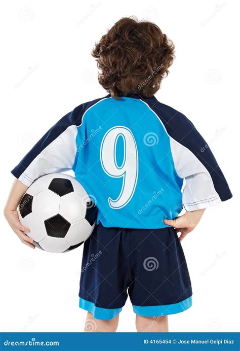 Niño Con El Balón De Fútbol Foto de archivo Imagen de inocencia retrato