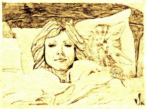 Sleepy Girl Friend On A Cat Pillow Drawing By Sheri Buchheit Fine Art
