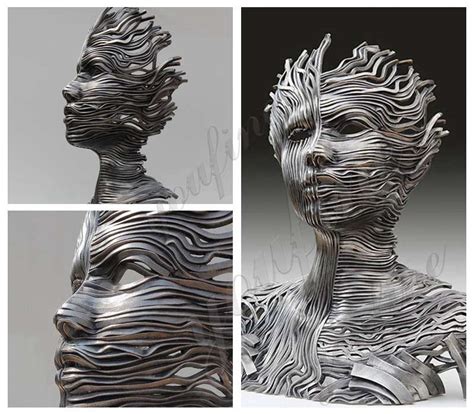 Modern Abstract Stainless Steel Human Figure Sculpture For Sale Css 231