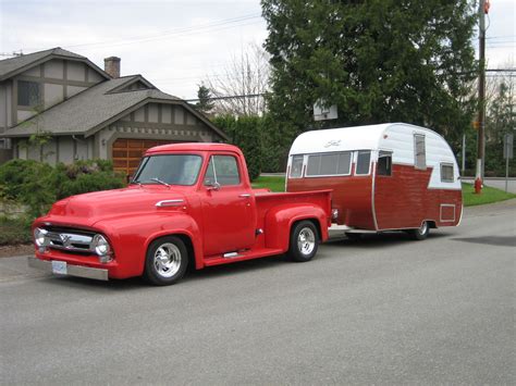 55 Ford F100 And Shasta Trailer Langley BC Peter Cumberland Photo
