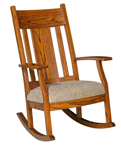 Amish Mission Craftsman Solid Wood Rocking Chair Rocker Bent Panel