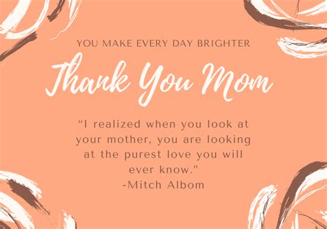 Thank You Mom Image Quote Albom In 2021 Thank You Mom Quotes Mom