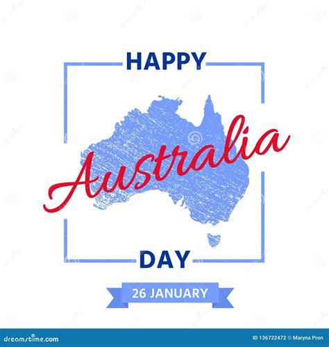 Happy Australia Day Banner Vector Illustration Holiday Design Stock