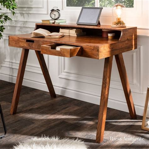 Weitere ideen zu wohnzimmer schreibtisch, möbelideen, tisch. Massiver Sekretär MONSOON 100cm Akazie Schreibtisch ...