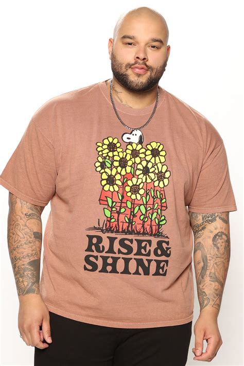 Snoopy Rise And Shine Short Sleeve Tee Brown In 2022 Short Sleeve