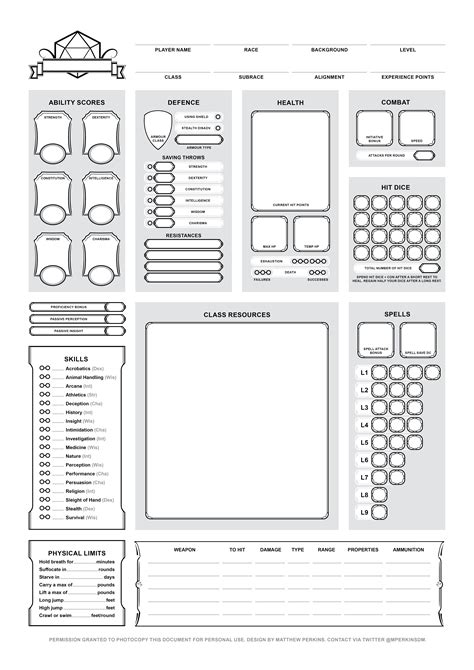 Printable Dnd Character Sheets