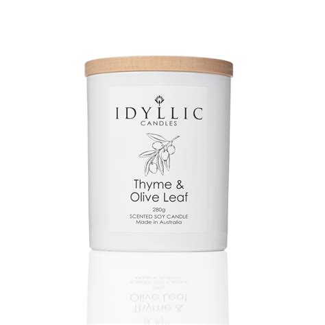 Thyme And Olive Leaf Large Candle Idyllic Candles