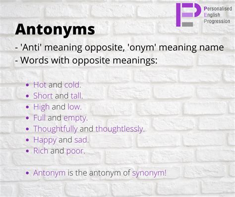 What Are Antonyms