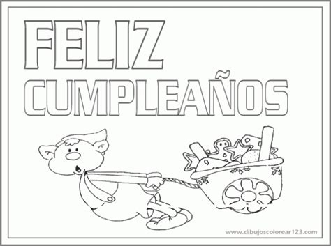 54 Tarjetas De Felíz Cumpleaños Para Pintar Y Regalar Colorear Imágenes