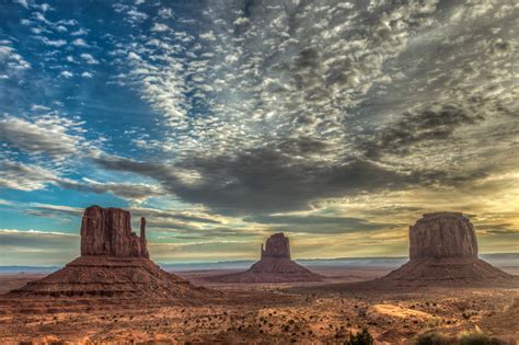 Wallpaper Arizona Sky Clouds Sunrise Landscape Rocks Desert