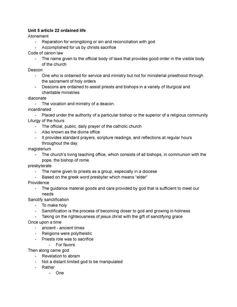 Unit 5 Article 22 Ordained Life Unit 5 Article 22 Ordained Life