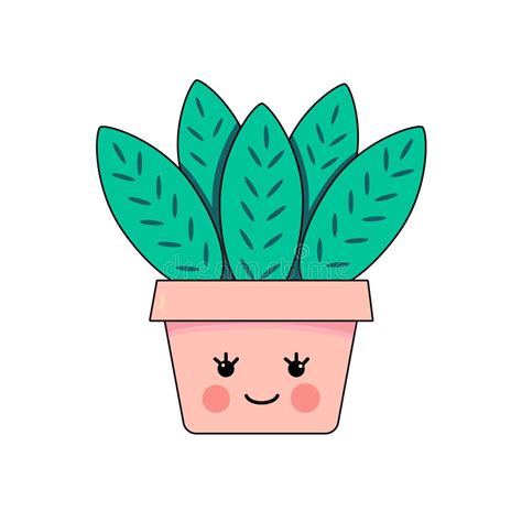 Flower In A Pot Houseplant Doodle Element Simple Hand Drawn Vector