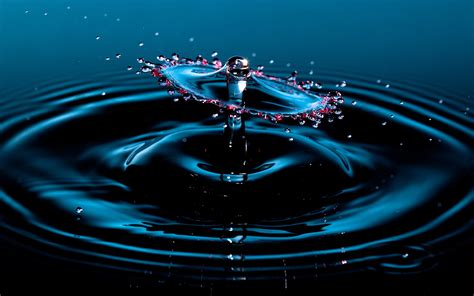 Water Drops Photography Stop Motion Ripple Nature Wallpaper 1920x1200