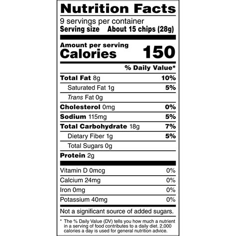 Tostitos Nutrition Facts And Ingredients Nutritionwalls