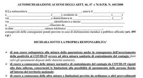 Il ministero dell'interno ha pubblicato un nuovo modello di autocertificazione per chi deve uscire da casa. Autocertificazione Covid Italia Noviembre 2020: el pdf ...