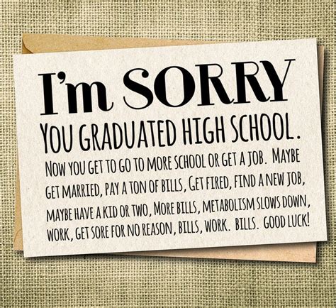 Happy graduation funny diy card template. Congrats Grad Card Sorry Grad Congratulations Card | Etsy ...