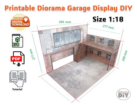 Diy Printable Diorama 2 Floor Garage 118 Instant Download Pdf Stl