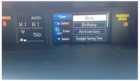 setting clock on 2019 subaru forester