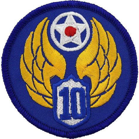 Wwii Army Air Corps 10th Air Force Class A Patch Air Force Patches