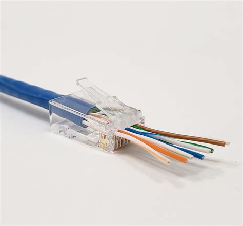 Rj45 Cat5e Passthrough Solid Stranded Connector 50bag Lin Haw