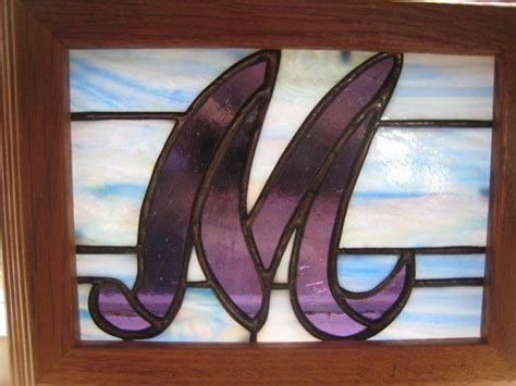 Monogram Letter Stained Glass Panel Etsy Stained Glass Panel
