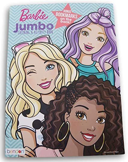 Barbie Coloring and Activity Book with Bonus Bookmarks on Back Cover