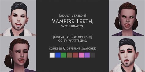 Vampire Teeth With Braces At Wyatts Sims Sims 4 Updates