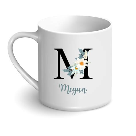 Personalised Mug Floral Initial Design A Z Gifts With Love