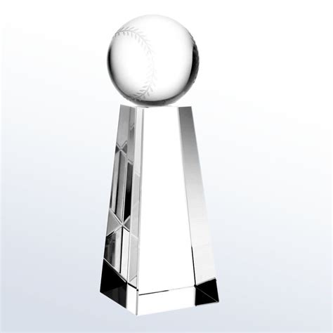 Clear Crystal Baseball Trophy Baseball Trophies Crystal Awards