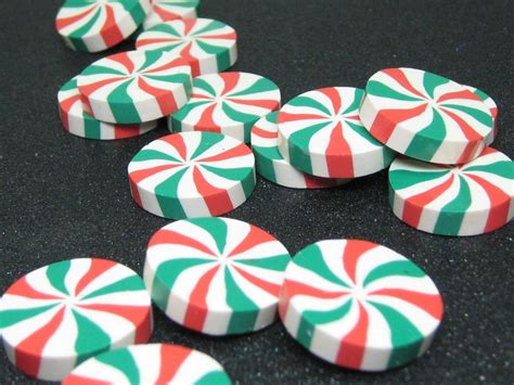Fake Peppermint Candies Christmas Craft Cabochon Holiday Etsy
