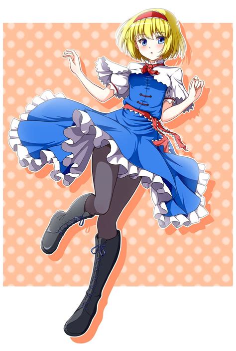 1girl alice margatroid avalondeduko blonde hair blue eyes boots hairband highres looking at