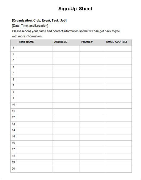 Стоит ли покупать аккаунт fortnite? FREE 27+ Sample Sign Up Sheet Templates in PDF | MS Word ...
