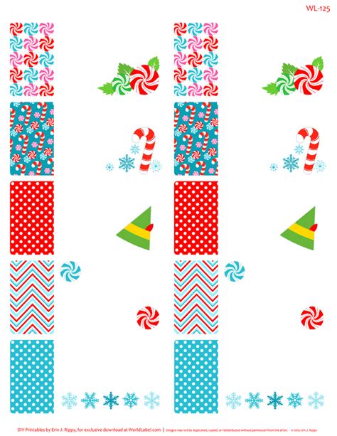peppermint  christmas printable labels tags