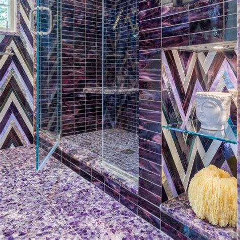 Bathroom Tile Amethyst Artistic Tile Wall Floor Semiprecious